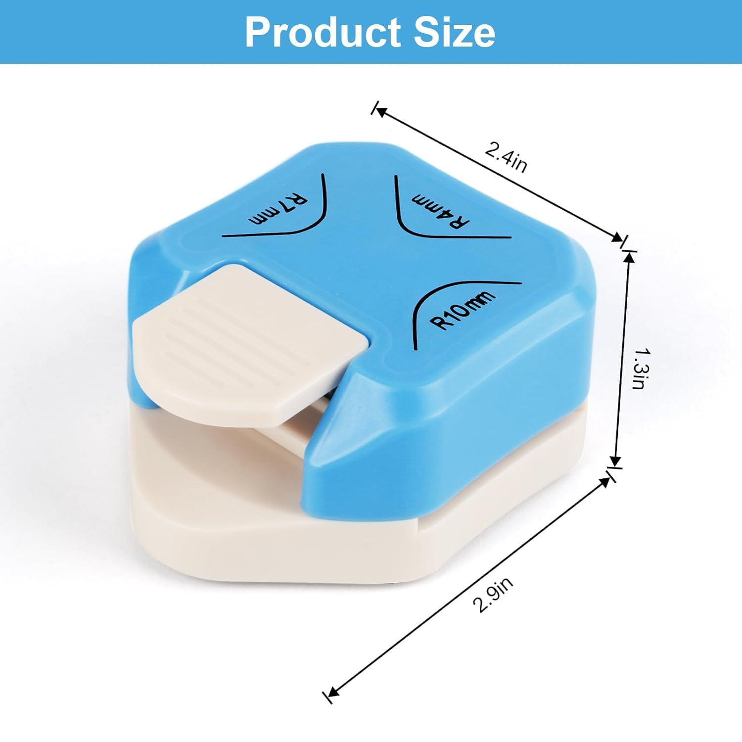 Pixora Paper Corner Rounder Punch, 3 in 1 Corner Cutter for Cardstock, R4mm R7mm R10mm Round Corners Cutter for Crafts, Card Making, Scrapbook Supplies, ABS Material with Sharp Blade