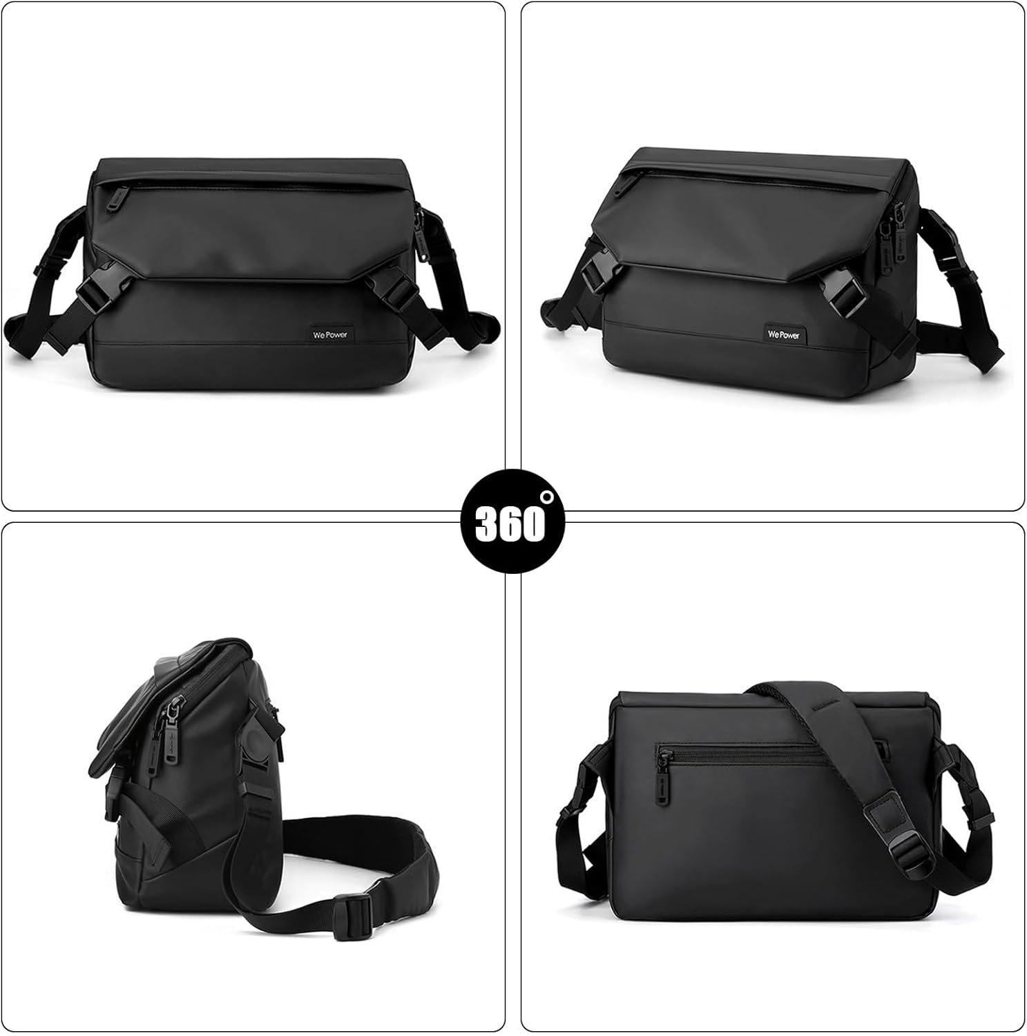 FANDARE Stylish Shoulder Bag Men's Bag Crossbody Messenger Bag Briefcases Small Sling bag for Men for Work Professional Business Office Travel Satchel Bag Black Green