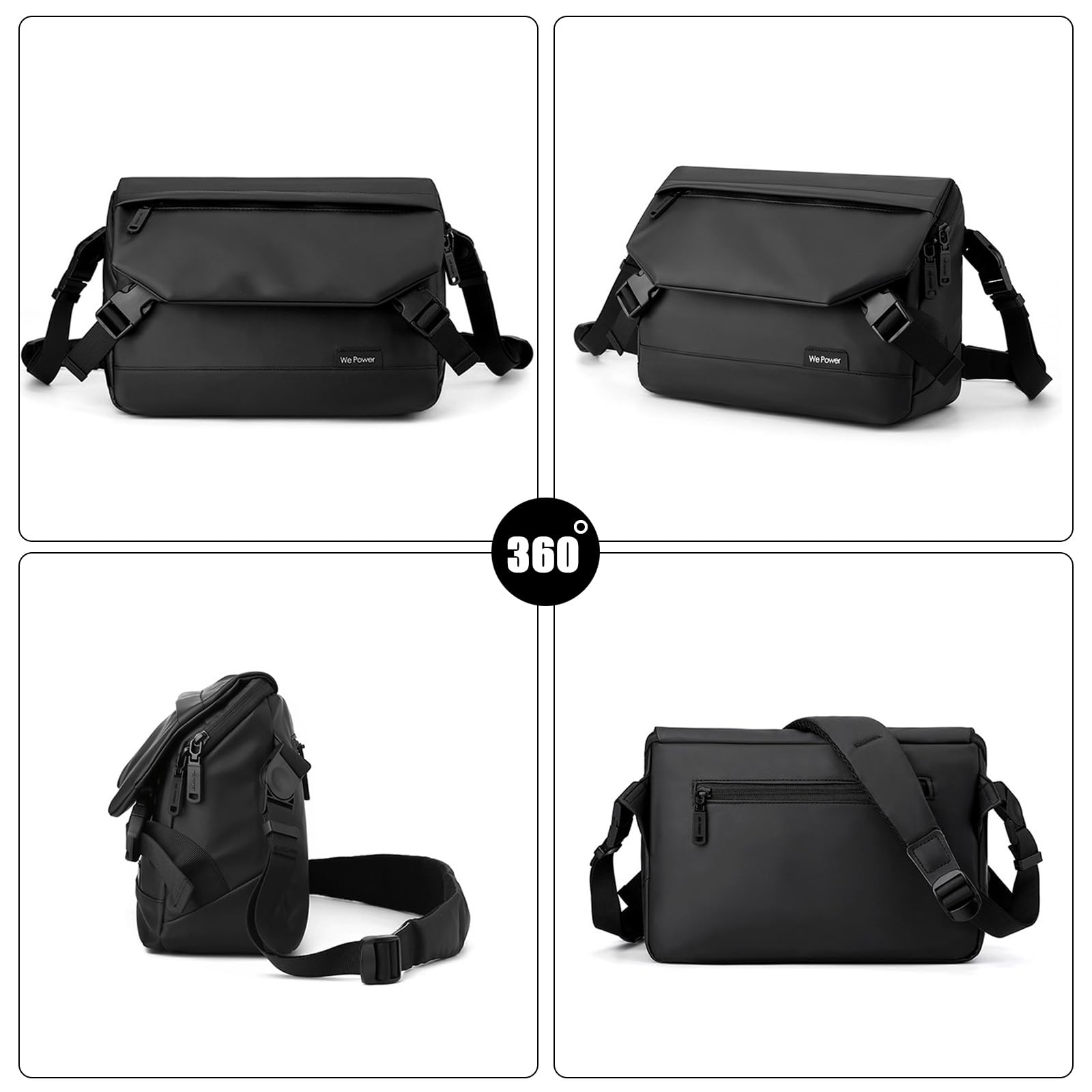 FANDARE Sacoche Homme Bandoulière Sac d'Épaule Messenger Femme Affaire Business Weekend Sport Gris