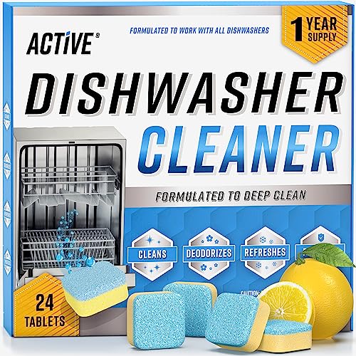 Comparison: Best Drain Cleaner For Dishwasher 6 Dishwasher Cleaner And Deodorizer Tablets - 24 Pack Deep Cleaning Descaler Pods for Dish Washer Machine, Heavy Duty, Septic Safe, Natural Limescale Remover, Calcium, Odor, Smell - 12 Month Supply