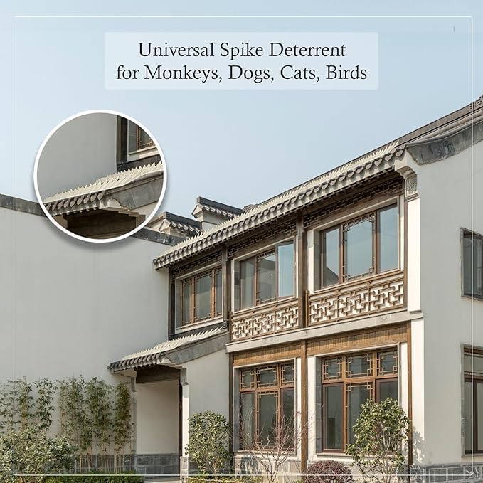 Image of Essoti Guard: Universal Plastic Spike Deterrent for Monkeys, Dogs, Cats, Birds - Ideal for Railings, AC Units, and More! (20, Green)