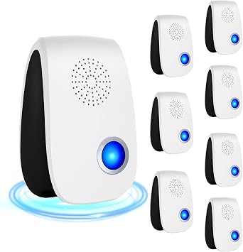 2026 Upgraded Ultrasonic Repeller 8 Packs, Indoor Repellent for Mouse, Roach, Ant, Rodent, Bugs, Mosquito, Spider Repellent for House Garage Warehouse Kitchen
