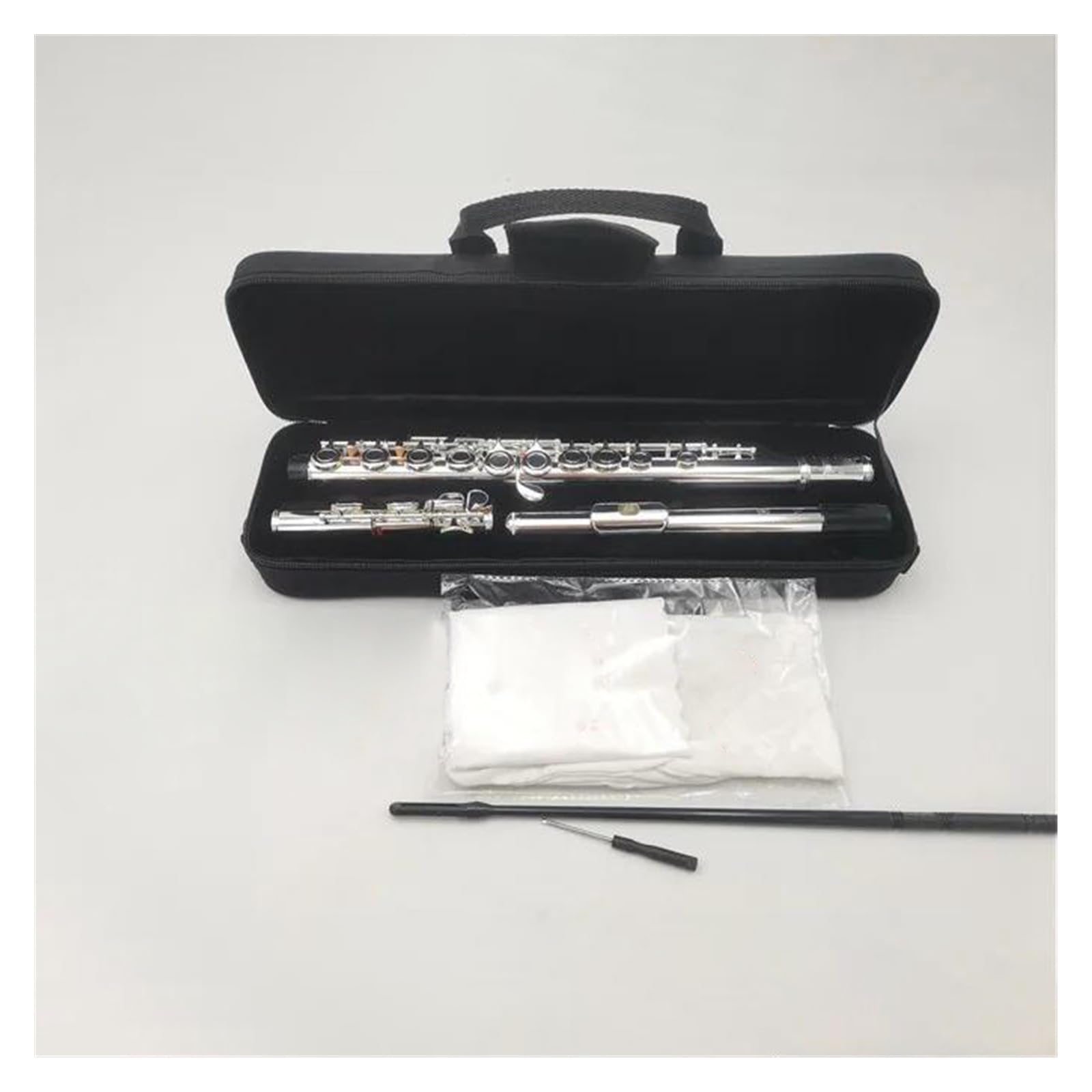 銀メッキ フルート ケース付き Amazon | プロフェッショナル白銅 C キー 16 穴フルート銀メッキ