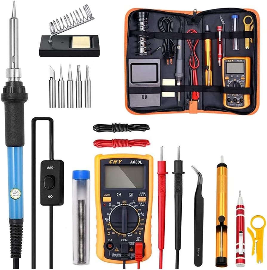 Welding Tools and Accessories for Pipe Adjustable Temperature Electric Soldering Iron Kit, 220V 110V 60W Welding Solder Rework Station, Heat Pencil Repair Tools,