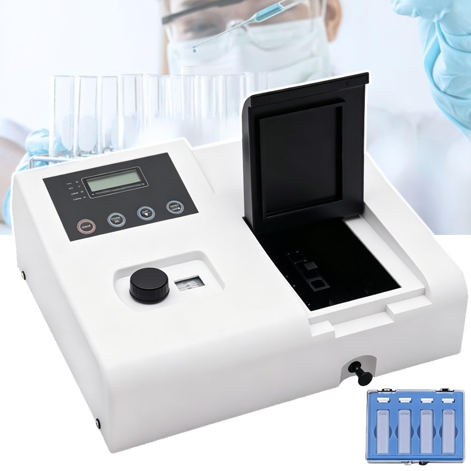 Espectrofotómetro óptico, con puerta de luz automática y perilla de ajuste de longitud de onda, for pruebas de alimentos, exploración geológica y laboratorios químicos