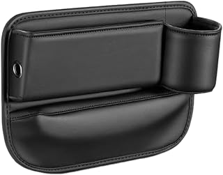 Car Seat Gap Filler Organizer Car Gap Filler Seat Organizer | Leather Front Seat Gap Organizer, Car Gap Bag with Cup Holder for Phone, Cash, Cards