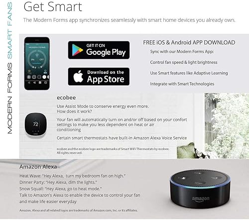 Miniatura 10 de Renegade - Ventilador de techo inteligente de 8 aspas para interiores y exteriores de 52 pulgadas de madera de granero de bronce aceitado con kit de