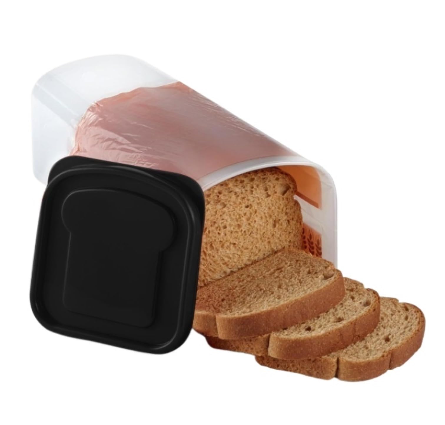MHbdfsxz Bread Container Storage Bin Bread Box Sandwich Dispenser Storage Container With Lid For Toast French Fries Cookies Pastries(Black)