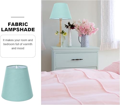 Miniatura 9 de Uonlytech Pantalla de tela con clip en la bombilla, pantalla de tela de barril, cubierta protectora para lámpara de mesa, lámpara de araña, lámpara