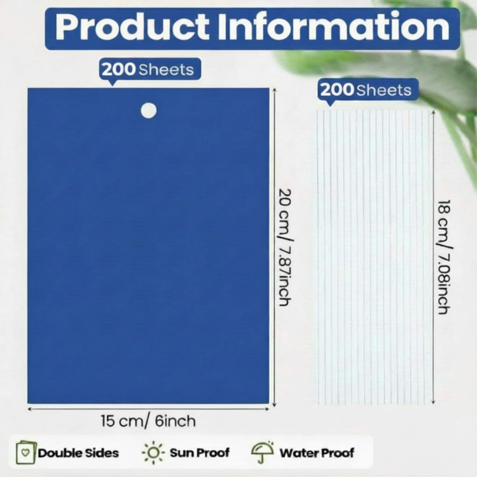 Qualirey 200 trampas adhesivas azules de 6 x 8 pulgadas para trips de doble cara para plantas de mosquitos, control de plagas para mosquitos de hongos, trips, moscas blancas, paquete a granel con