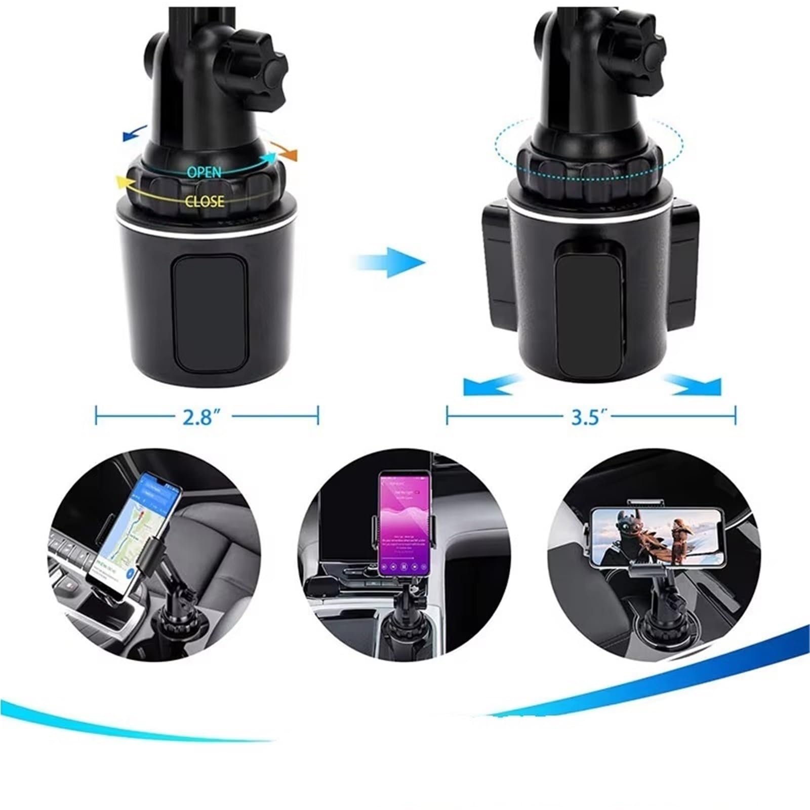 para iPhone 13 11 Soporte para Teléfono con Taza Coche Soporte Universal Móvil Soporte para GPS Ajustable Móvil Suporte Telemovel Carro