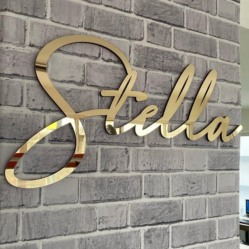 Custom Mirror Name Sign, Laser Cut Living Room Decor Party