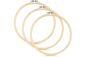 Embroidered Bamboo Hoop Trio: A Crafter's Dream for Cross-Stitching Delights (8 Inches)