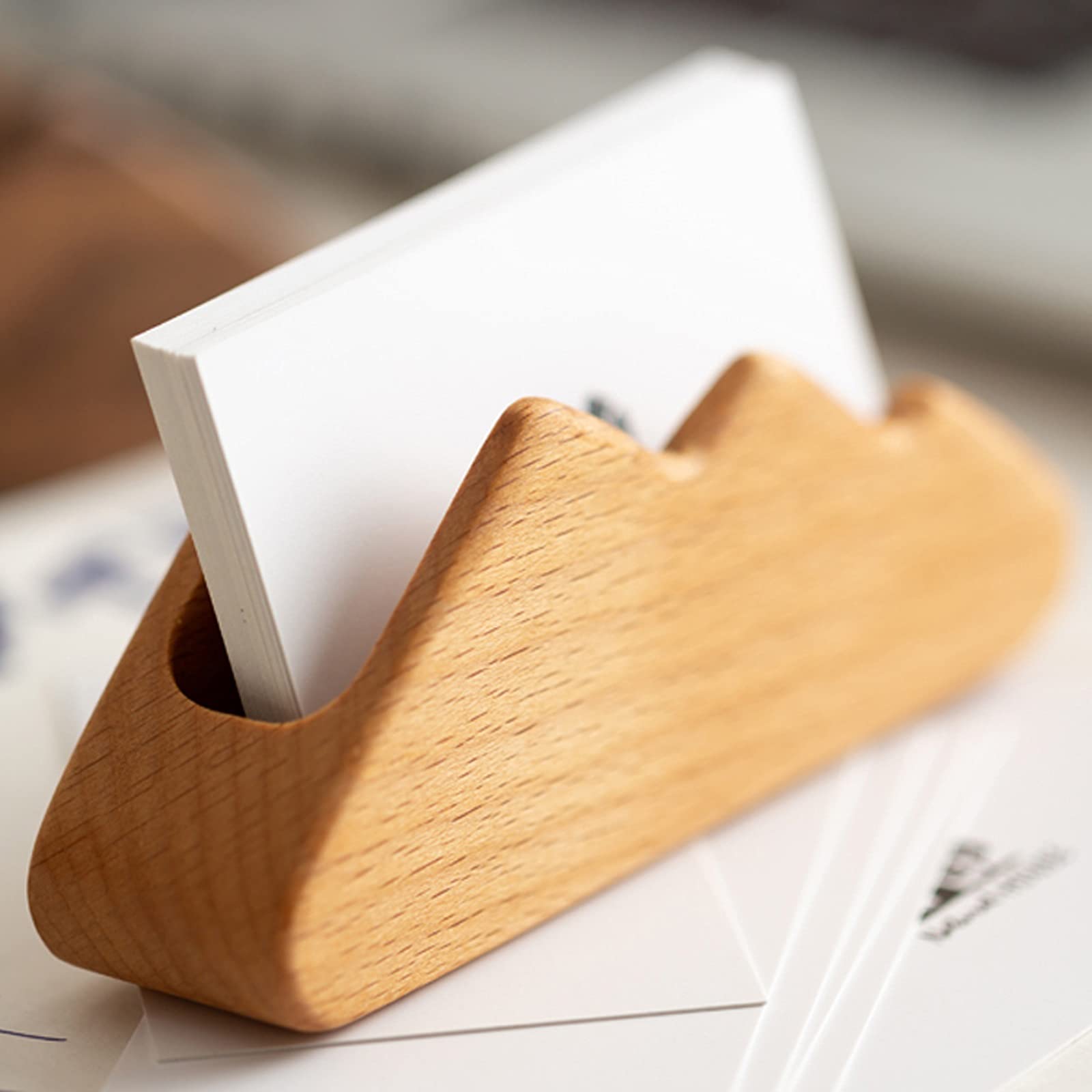 Soporte de madera para tarjetas de visita para escritorio, 1 paquete de soporte de exhibición de tarjetas de visita para hombres y mujeres, soporte de escritorio y soporte para tarjetas