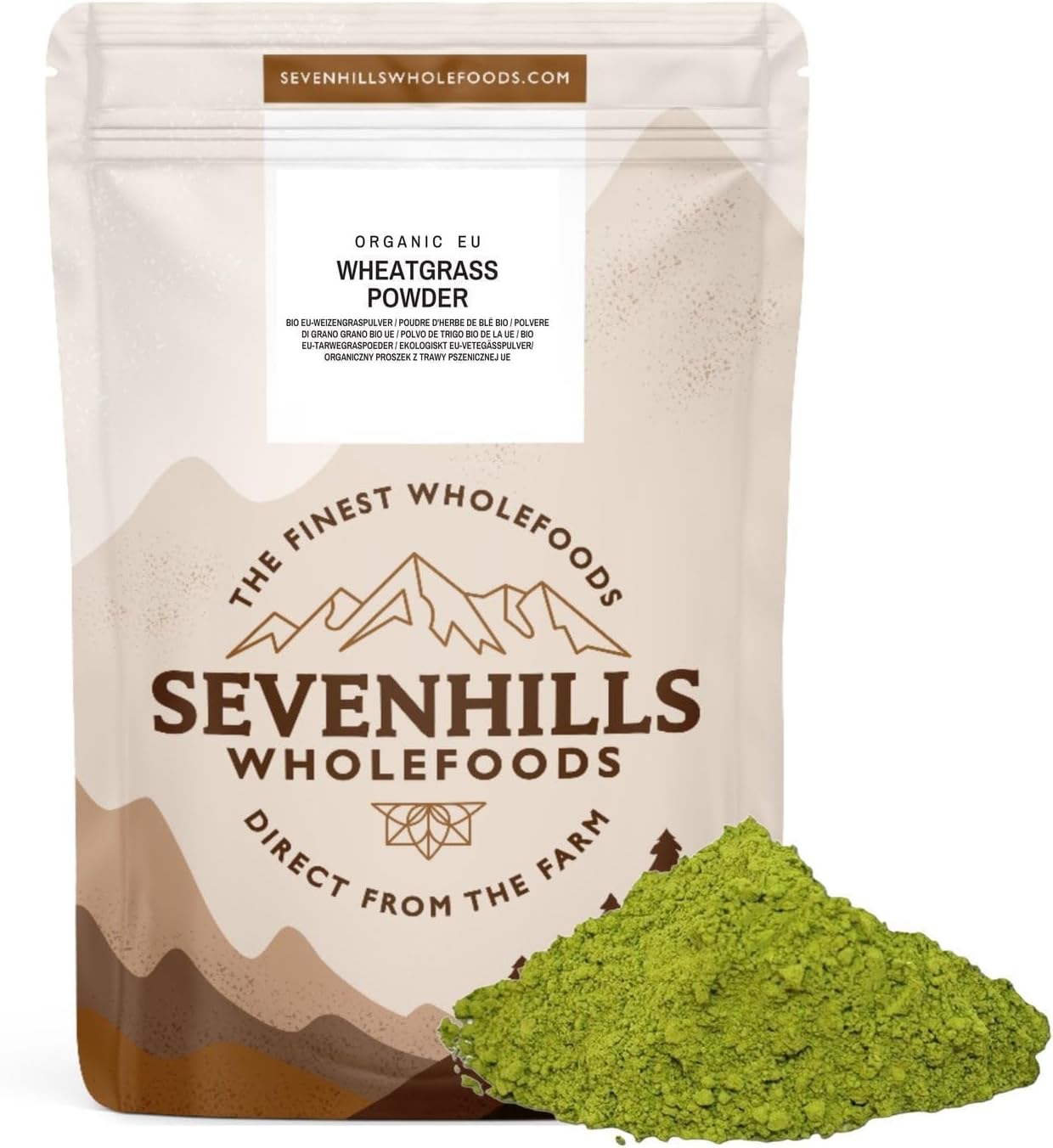 Sevenhills Wholefoods Organic Wheatgrass Powder (EU) 1 kg