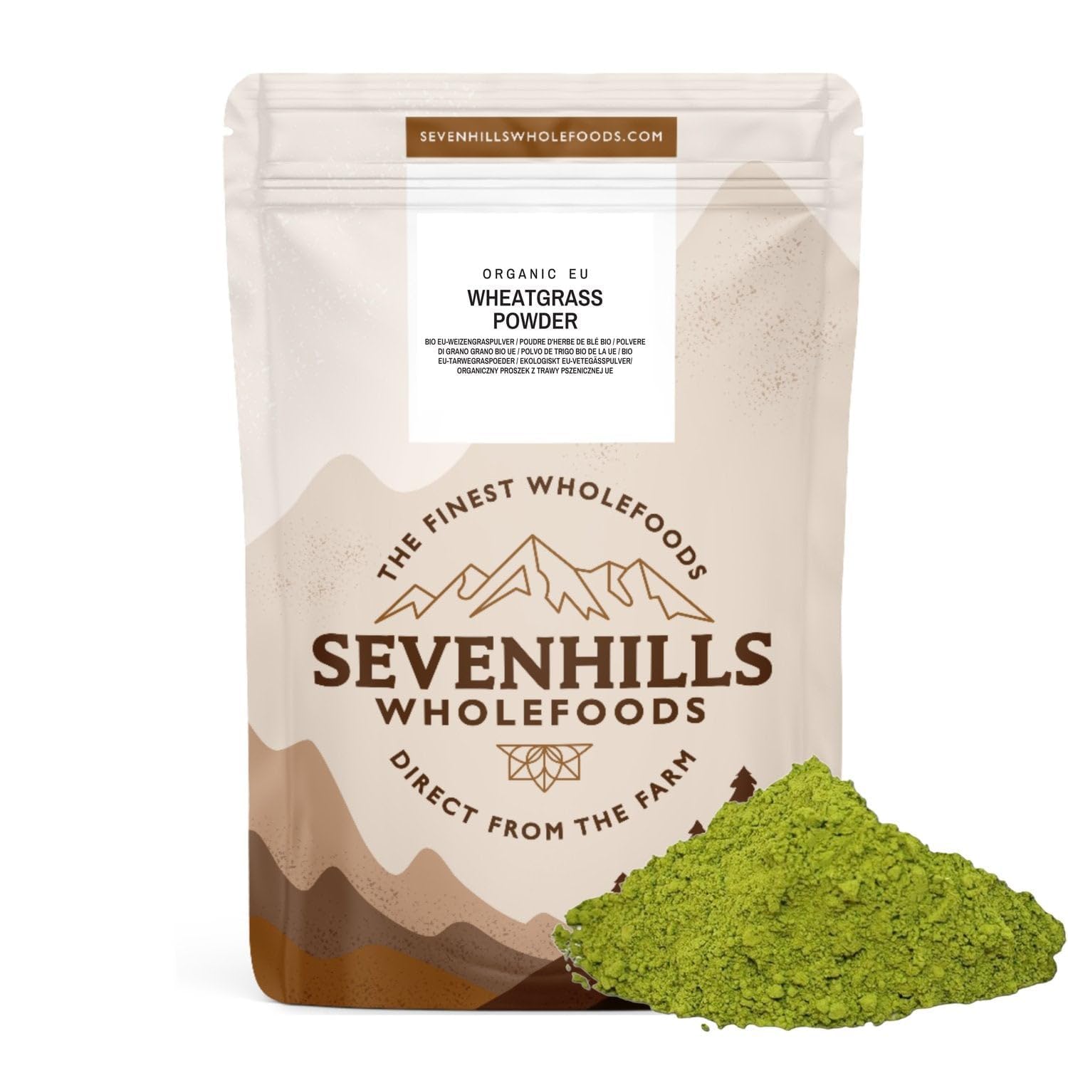 Sevenhills Wholefoods Poudre D'Herbe De Blé Bio d'Europe 500g