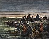 Israelites In Canaan Nafter 40 Years Of Wandering The Israelites Cross The Jordan River Into Canaan Under The Leadership Of Joshua (Joshua 314-17) Wood Engraving 19Th Century After Gustave Dor Poster