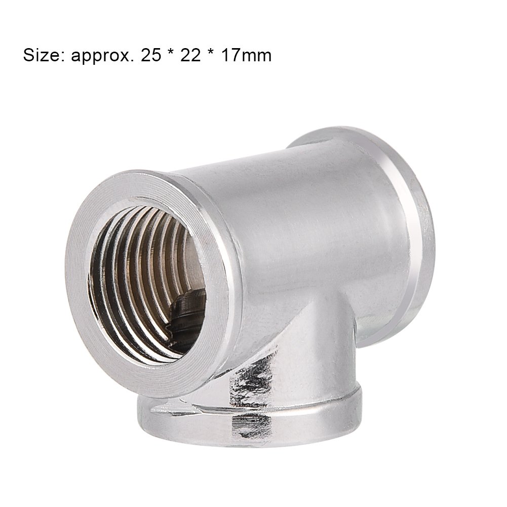 Montaje tipo T de refrigeración por agua de PC,Tubo de enfriamiento para sistemas de refrigeración por agua,0.669 in OD G1/4 Rosca interna 3 vías de refrigeración por agua DIY tubo conector 2