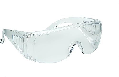 CONFAST Gafas de seguridad envolventes con protección ocular transparente que se ajustan sobre anteojos, 3 pares