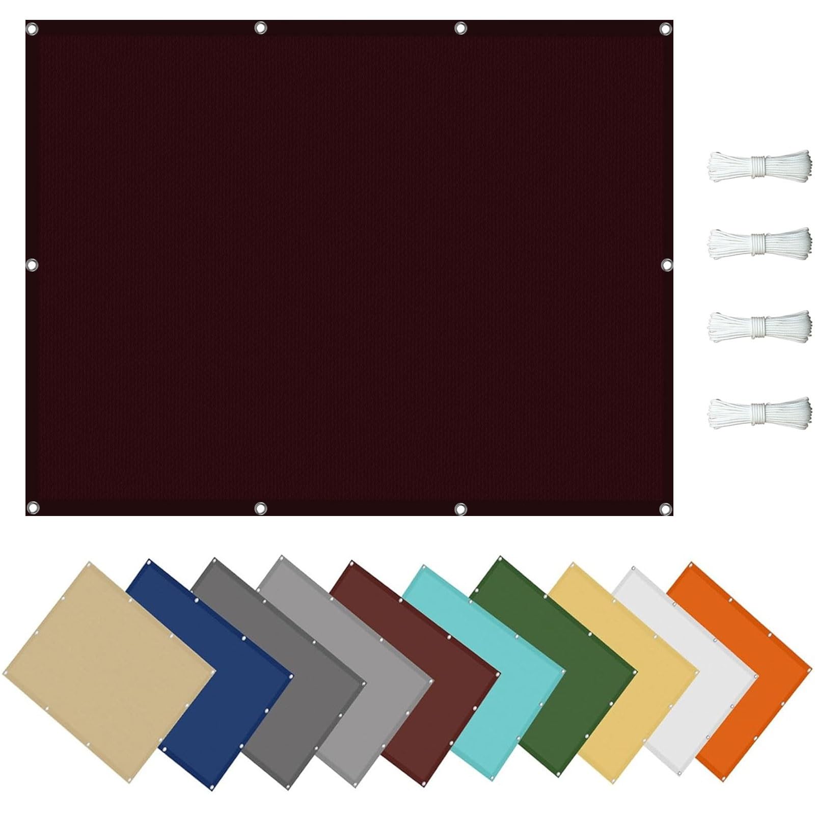 Voile d'ombrage Rectangulaire 1 x 5 m Imperméable PES Taud Soleil Voile Solaire Protection Solaire Facile À Plier pour Jardin Terrasse Extérieur Patio, Vin Rouge