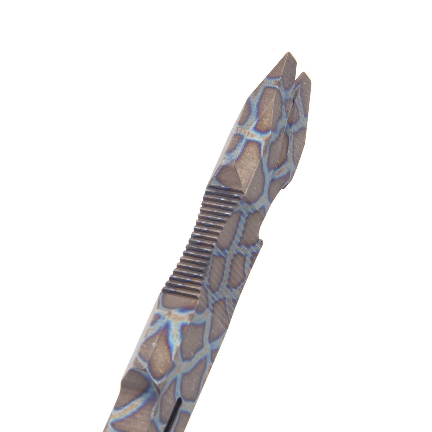 Hamans - Extractor de clavos de titanio para exteriores, con clip de bolsillo, gran resistencia, palanca EDC multifunción, herramienta de mano de Hamans (azul tostado)
