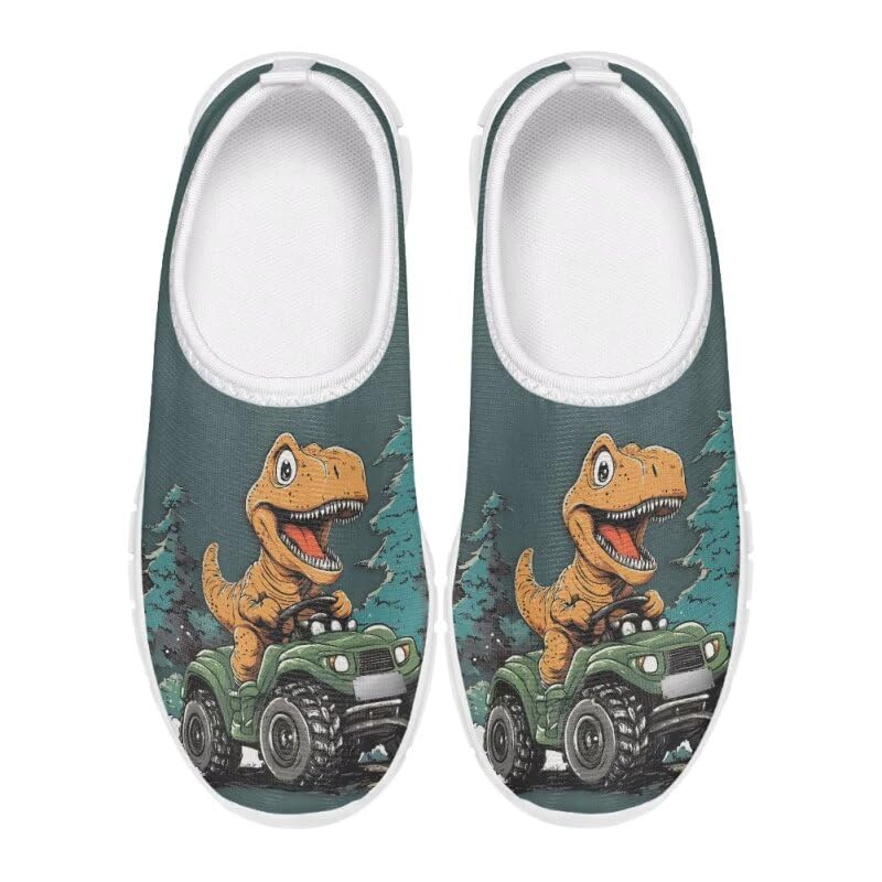 Slip On Casual Shoes for Boys Girls Breathable Mesh Walking Shoes Loafers Lightweight Non Slip Running Sneakers White Sole Size 11-15