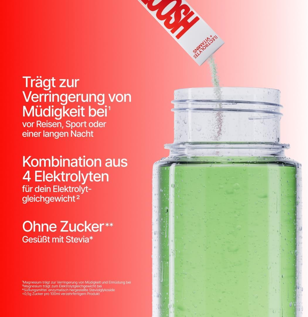 LOOSH Starter Set Hydration Deluxe | 2x30 Core Hydration Elektrolyte Sticks (Erdbeer Minze & Gurke Zitrone) + 900ml Tritan™ Trinkflasche | Elektrolyte ohne Zucker mit Kalium, Magnesium & Vitamin C