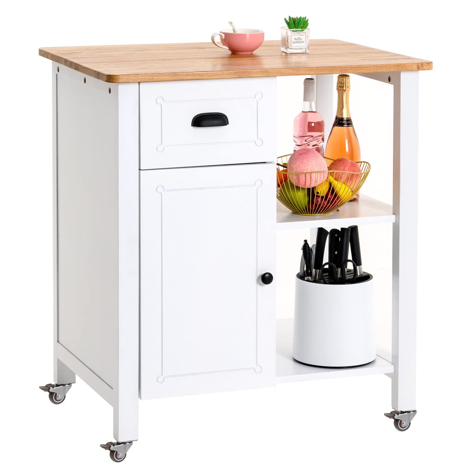 Buy Magic Forest Kitchen Island Carts Solid Wood Kitchen Carts with