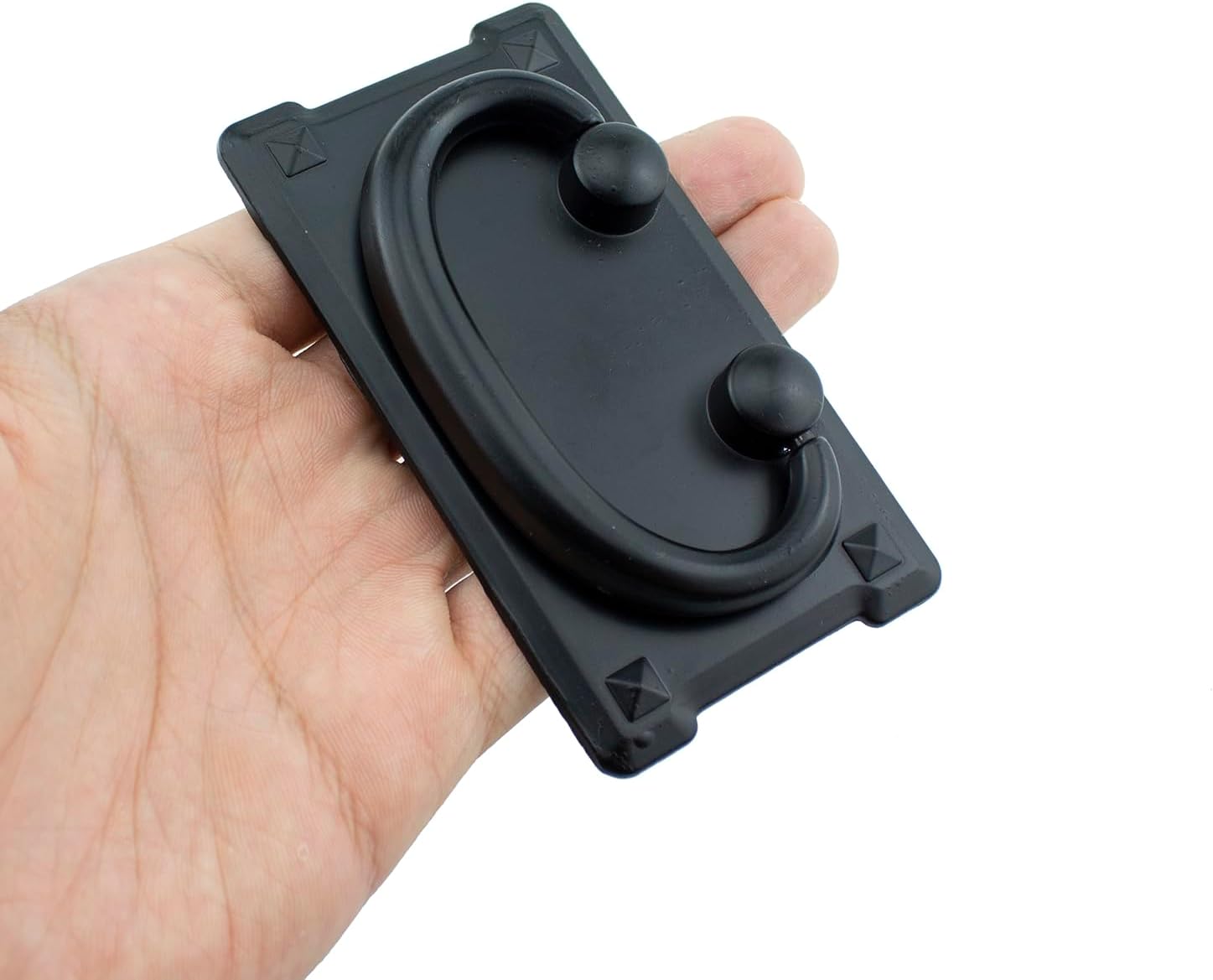 RLECS Drawer Ring 2PCS 96mm Length Vintage Black Drawer Pull Handles Knobs Hardware with Screws for Dresser Cabinet Door Furniture Drawers,