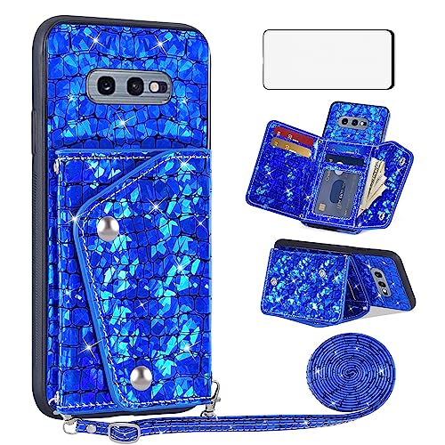 Coque Samsung S10e portefeuille cuir avec porte-carte et verre