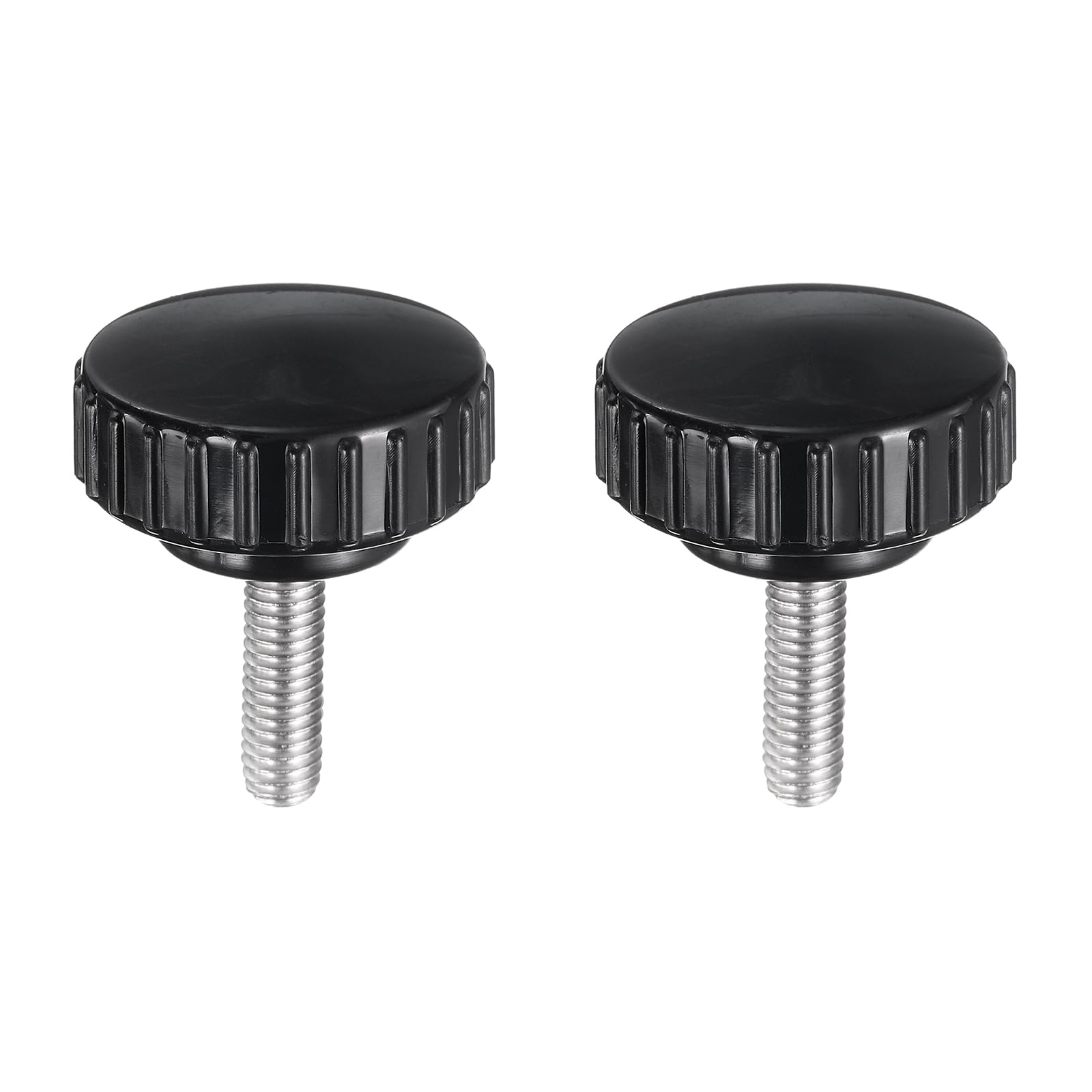 Uxcell Lot De 4 Boutons De Serrage Moletés M8 X 16 Mm En Acier Inoxydable 304 Fileté Mâle à Vis Moletée De Type 25 Mm à Tête Ronde Filetée à Main Noir