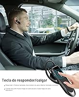 Vista 6 de New bee Auricular Bluetooth V5.0 Auriculares inalámbricos manos libres con micrófono 24 horas Auriculares de conducción 60 días tiempo en espera