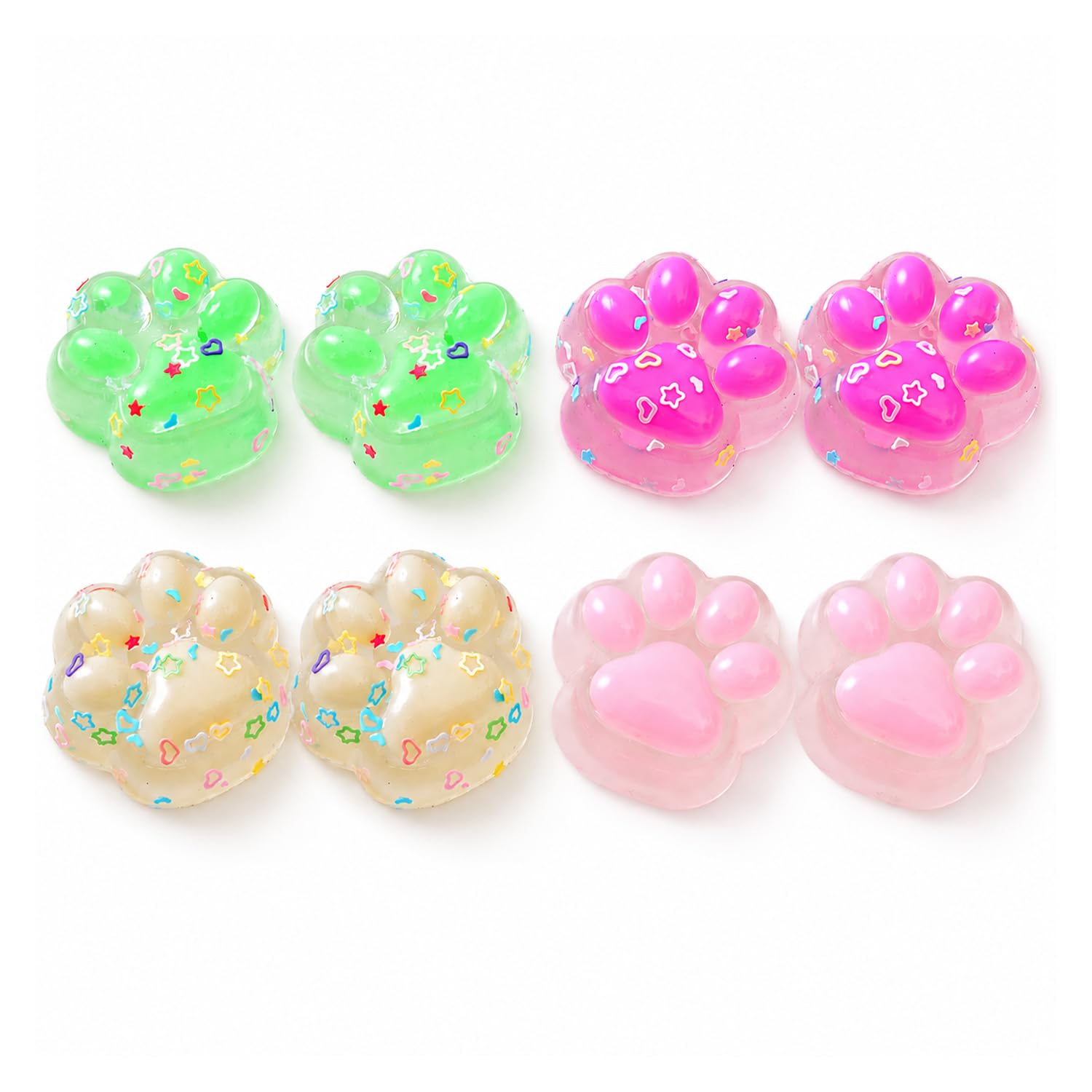 Mini Cat Paw Squishy Set, 8 PCS Soft Kawaii Squishys Stress Relief Fidget Toys for Kids and Adults, Funny Novelty Cute Animals Paw Squeeze Toys for Home Office Relaxing