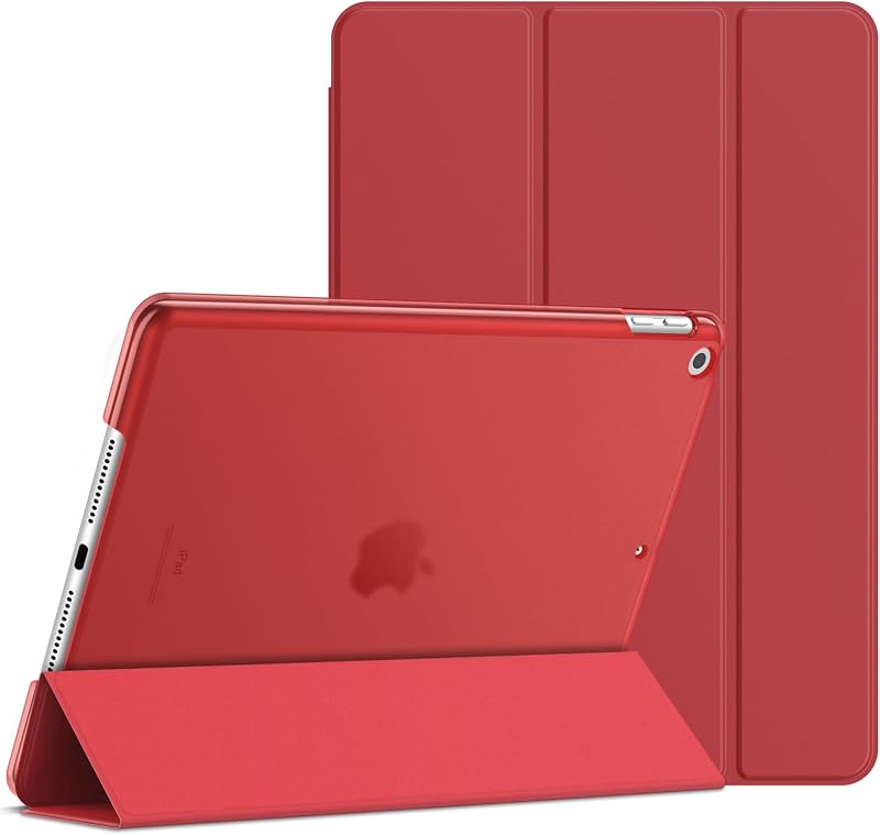 JETech iPad 9/8/7 (10.2") Tok Autó Alvó Funkcióval Piros