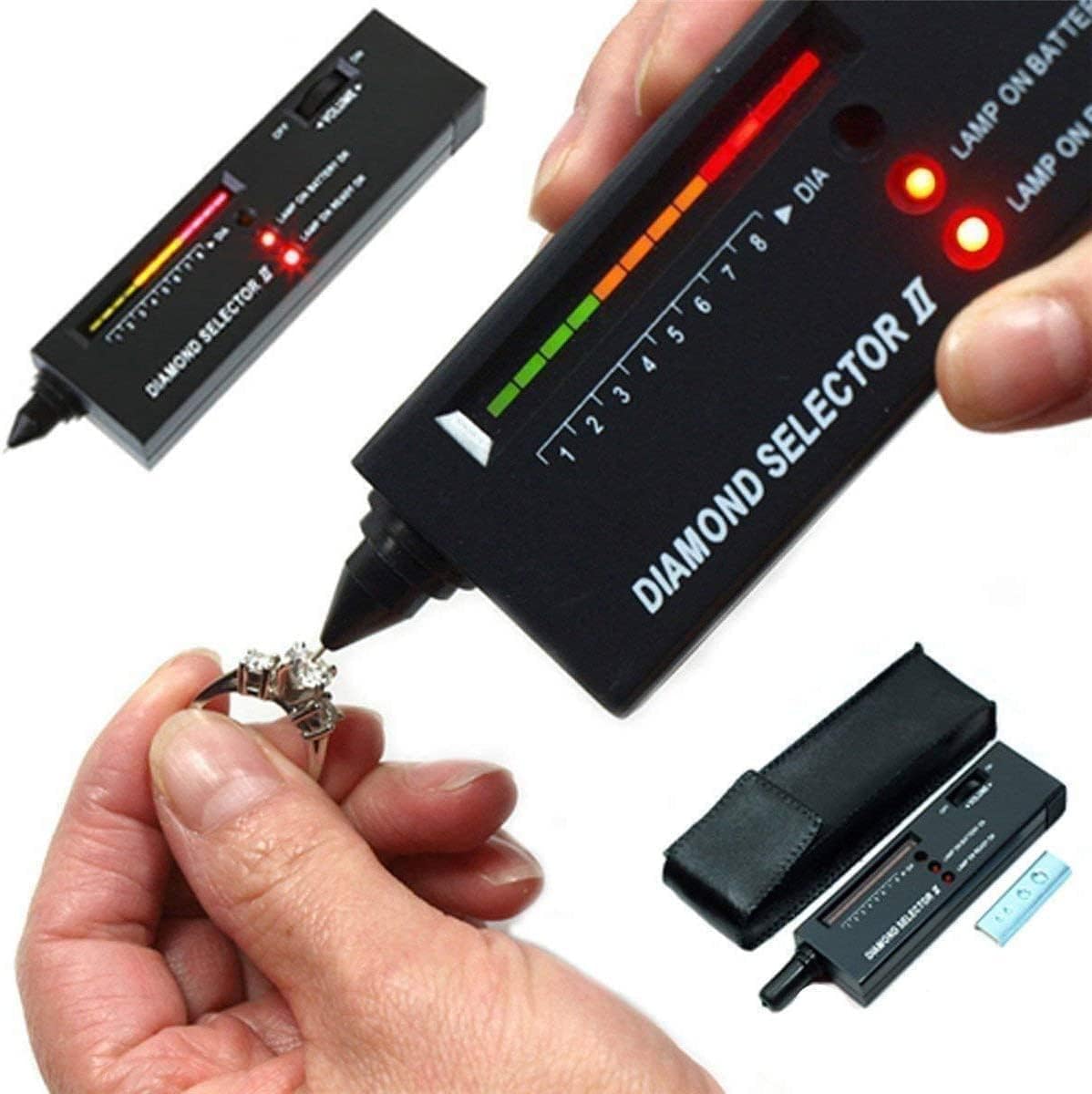 Diamond Tester Pen, High Accuracy Jewelry Diamond Tester＋200g/0.01g Mini Jewelry Scale＋60X Mini LED Magnifying, Professional Diamond Selector for Novice and Expert, Thermal Conductivity Meter
