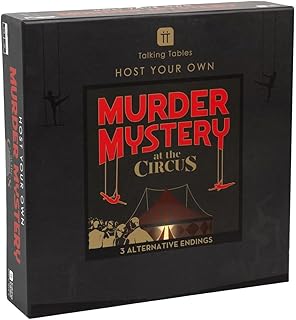 Talking Tables Reusable Murder Mystery Dinner Party Game Kit, Circus Themed Murder Mystery Game for Adults Hilariously Good Fun, Ideal for Halloween Parties Christmas New Years 3 Alternative Endings