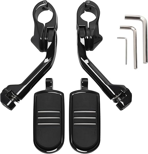 Miniatura 6 de Green-L Estribos de carretera de 1 14 pulgadas con abrazaderas largas de montaje en ángulo para Harley Touring de 1.260in