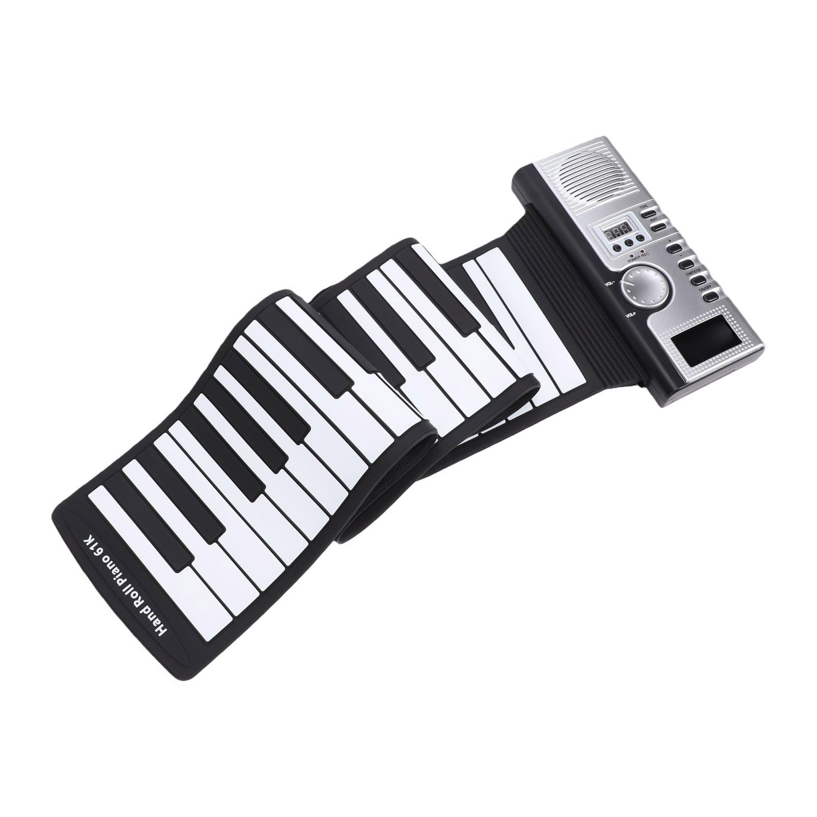 banapoy Tastiera per Pianoforte Avvolgibile 61 Tasti, Tastiera per Pianoforte Musicale Elettronica Pieghevole Portatile, 128 Toni, MIDI, Altoparlante, Cuffie, per Principianti