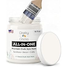 Chalky Chicks 16 Fl Oz Matte Old Lace Off White Chalk Paint for Furniture Without Sanding - No Prep Furniture Paint No Sanding All in One for Crafts, Wood, Cabinet, Walls, Metal, Dresser, Farmhouse