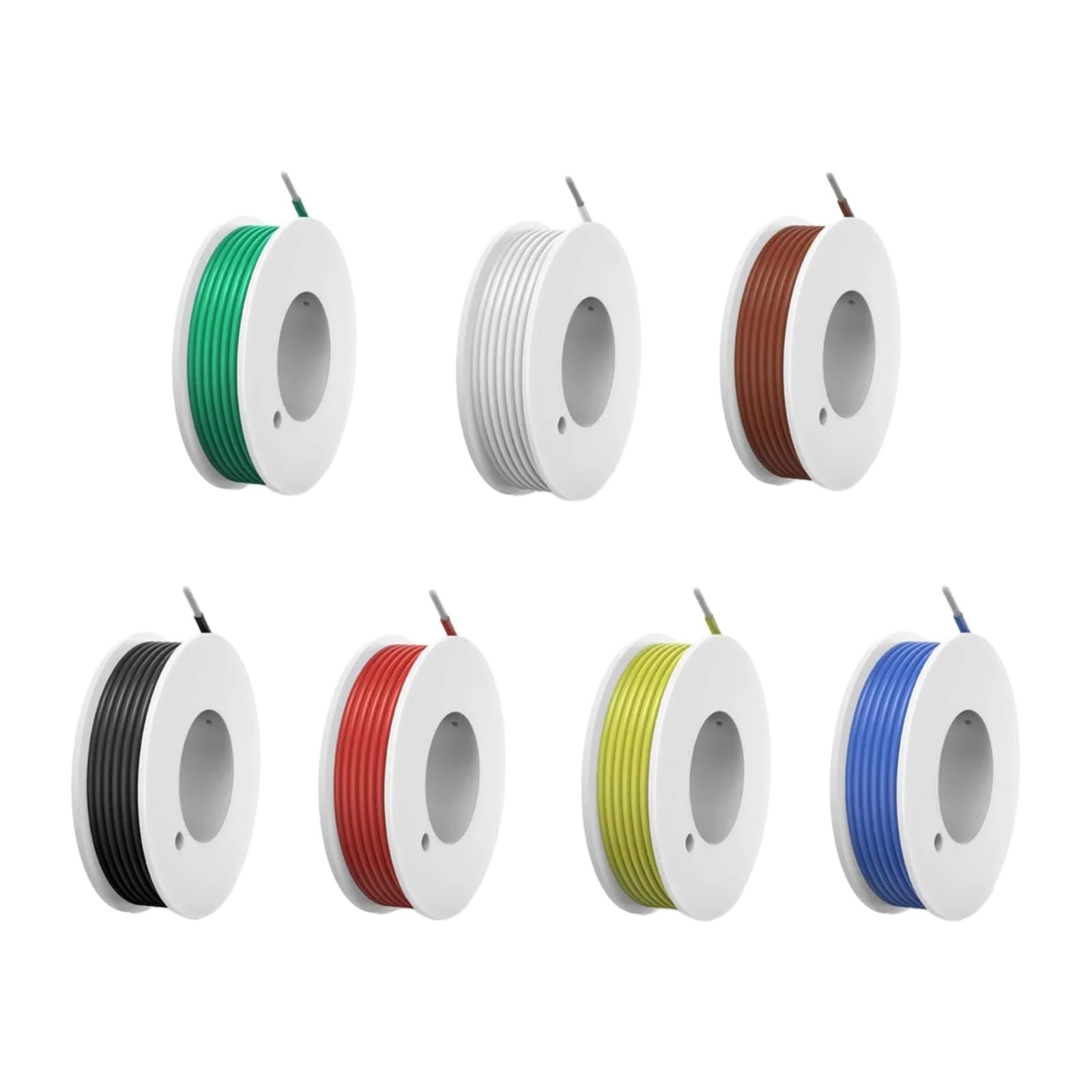 Kable elektryczne 5 m 10 m 20 m Super Soft Silicone Cable 14 16 18 20 22 AWG Copper Wire White Red Black Green Blue Yellow Colorful Line (White; 5 m; 22 AWG)