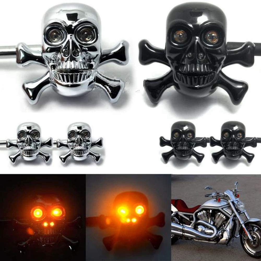 Buy Universal Skull LED Turn Signals Blinker Indicator Lights