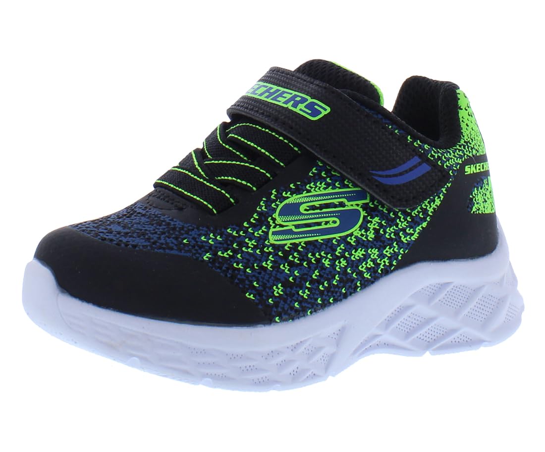 Skechers Microspec II Infant/Toddler Shoes Size 5, Color: Black/Blue/Lime/White