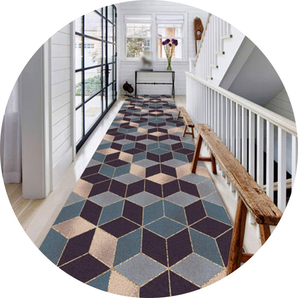 Moquette d'allée durable avec motifs géométriques et coussin de pied