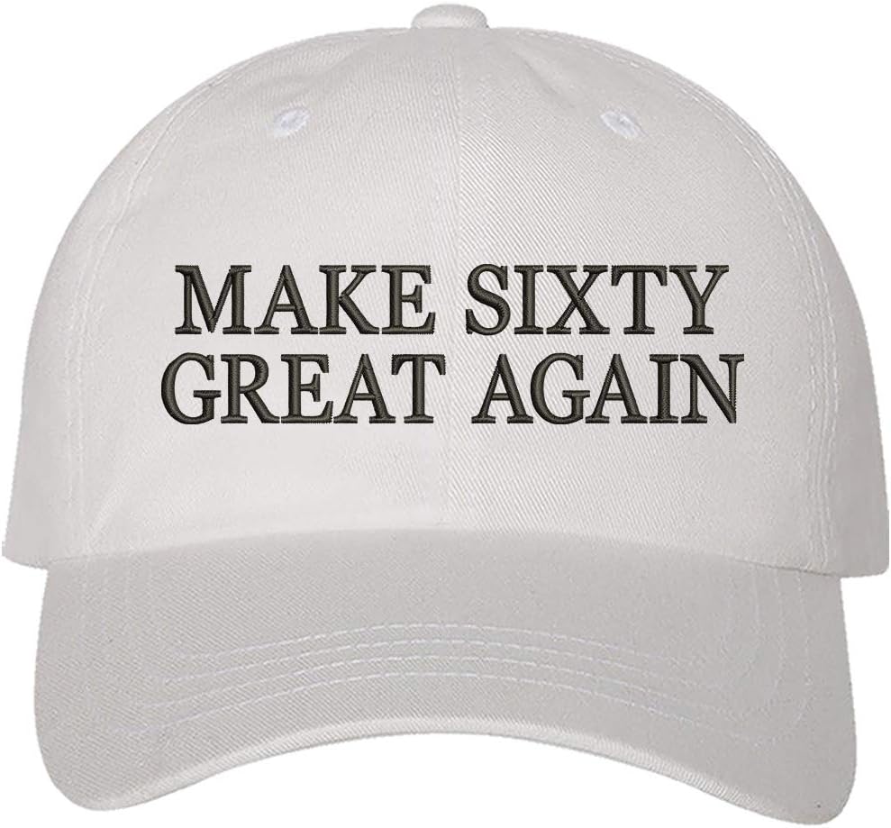 DSY Lifestyle Make Sixty Great Again Baseball Hat - 60th Birthday hat - Funny Birthday Hat