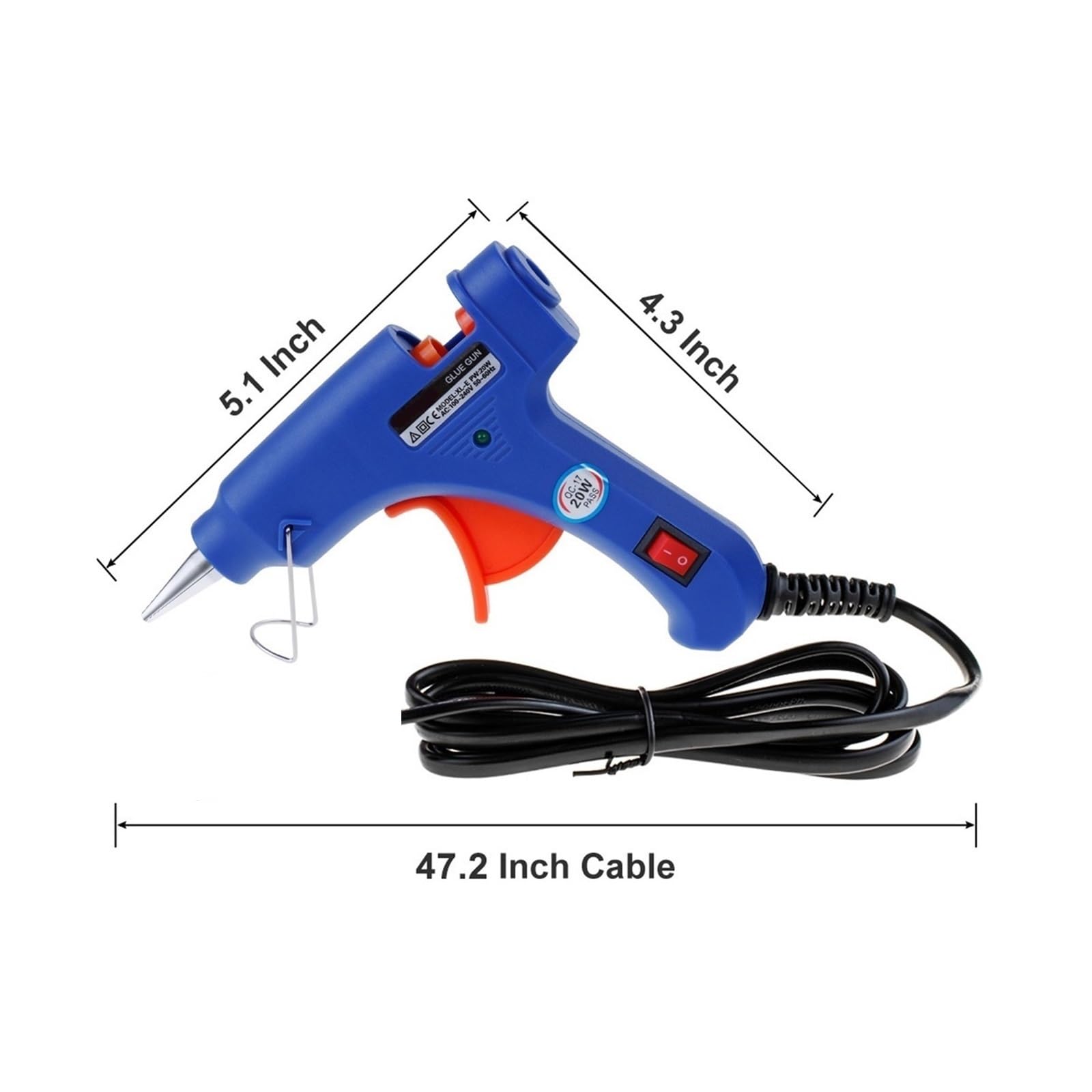 Pistolet Do Klejenia Z 7 * 100MM Kleje W Sztyfcie Mini Na Gorąco Przemysłowe Pistolety Majsterkowania Elektryczne Narzędzie Naprawy Temperatury Ciepła Szybkie Niezawodne Klejenie(With 30pcs sticks)