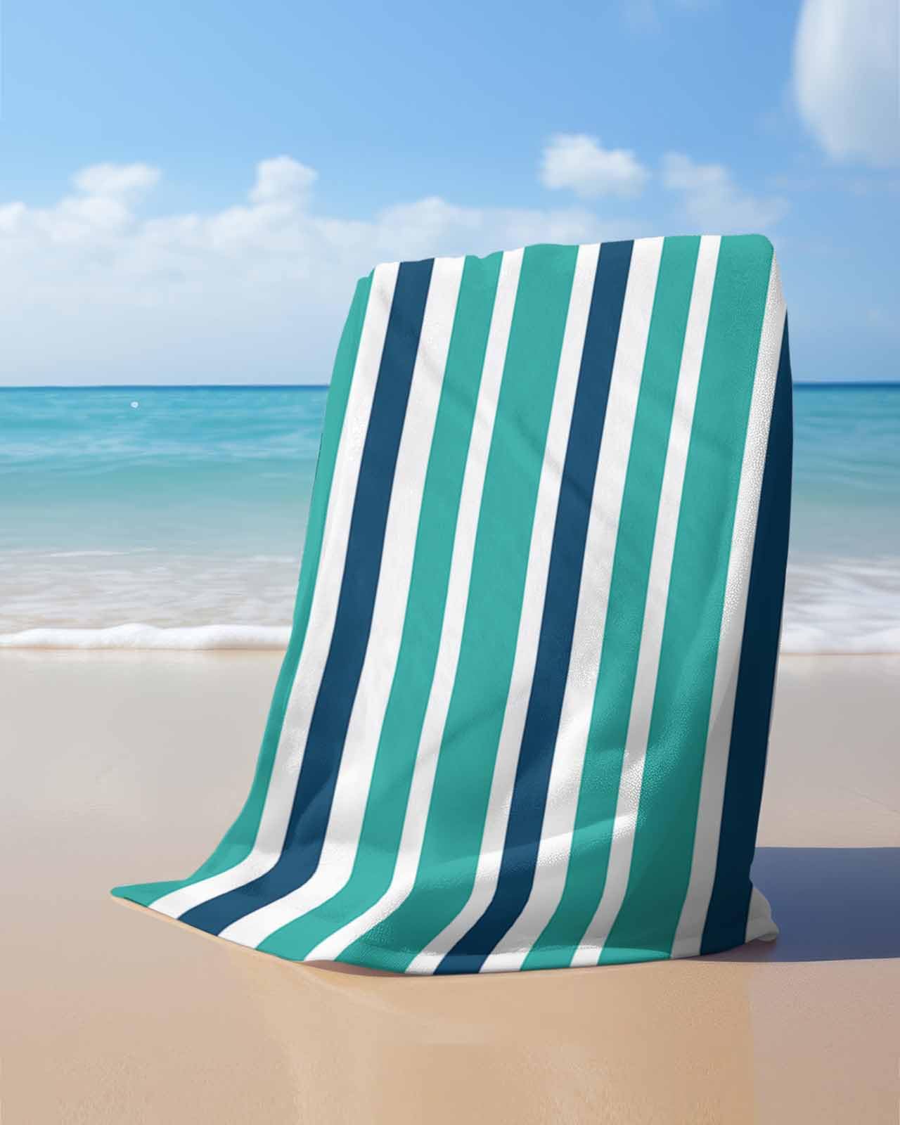 Amazon.com: Beach Towels Nave Blue, Teal Green and White