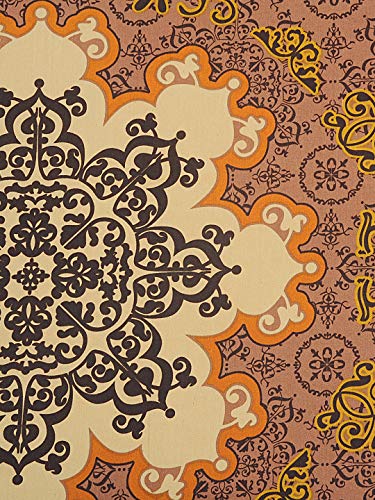 Image of Swayam Mercerized Pure Cotton Single Bedsheet with 1 Pillow Cover | Size 60 x 90 inch | 250 TC | Ethnic Motifs Design | Soft Breathable Bed Sheet | Comfortable & Durable for Bedroom - Brown