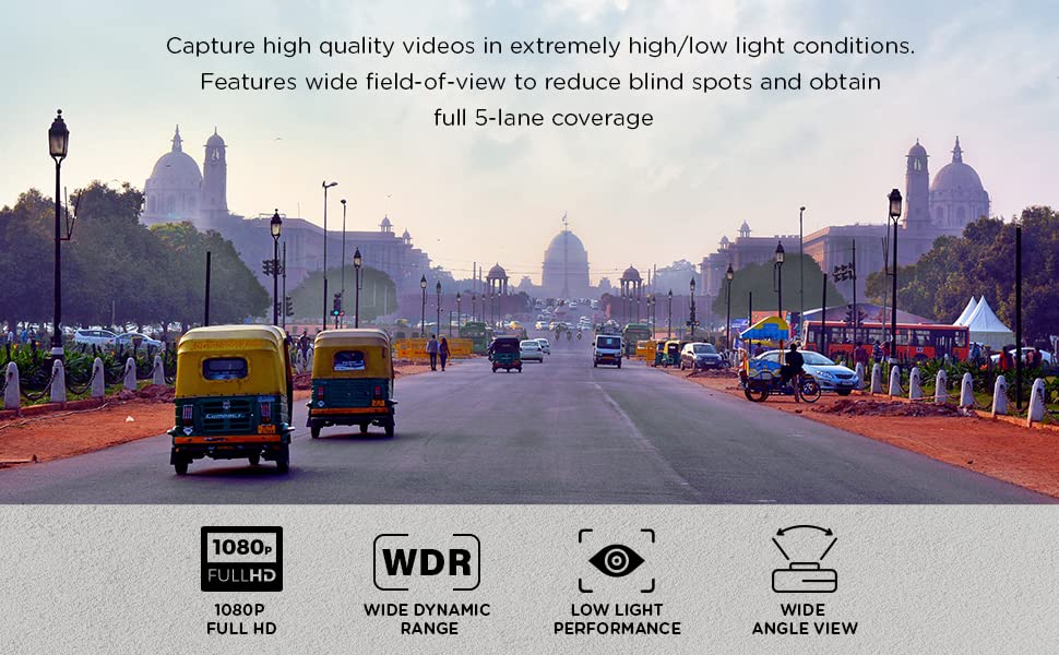 Image of Techking Car Dash Camera | Only Made in India Dashcam | Full HD 1080p | Wide Angle View | Emergency Recording | Upto 128GB Supported | (Black)(1 Year Warranty)