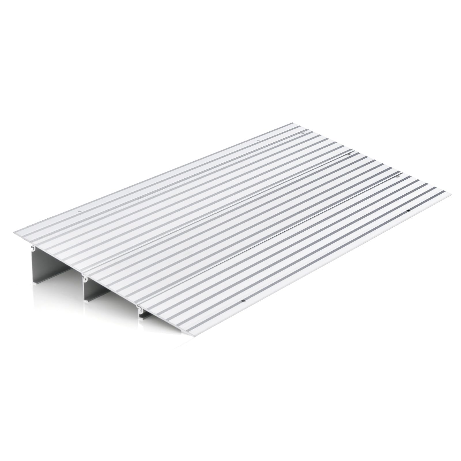 COSTWAY Rampa de Umbral de Puerta, Rampa de Umbral Ajustable de Marco de Aluminio Resistente, Superficie Antideslizante, Capacidad de 317 KG, para Sillas de Ruedas y Sillas Eléctricas (Altura 13 cm)