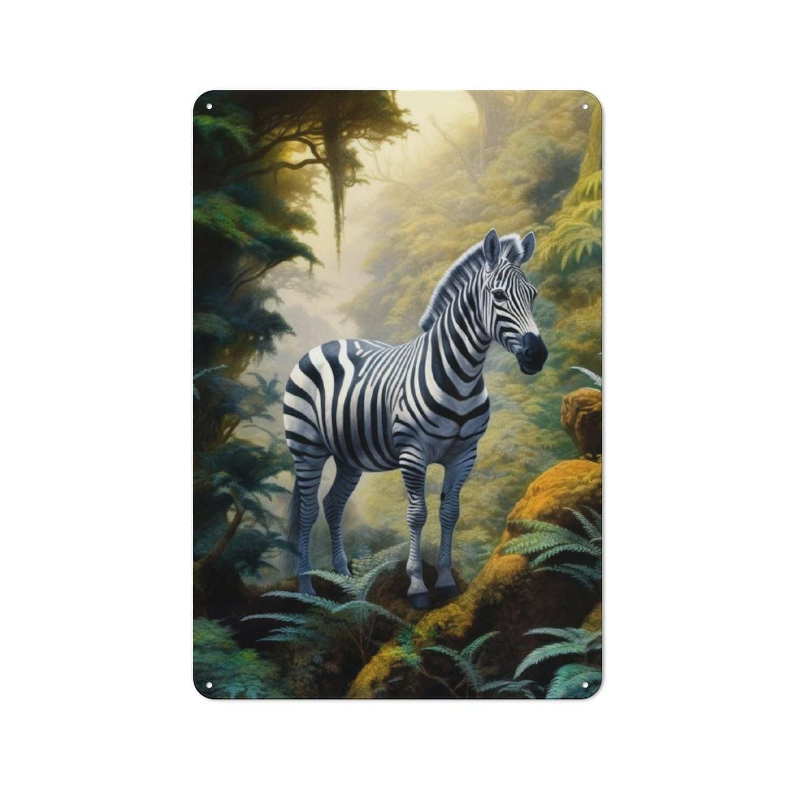 Junmoney Zebra Animal Art Vintage Metal Wall Sign 30X20cm For Garage Or Workshop, For Metal Sign Collectors, For Garage And Workshop Walls